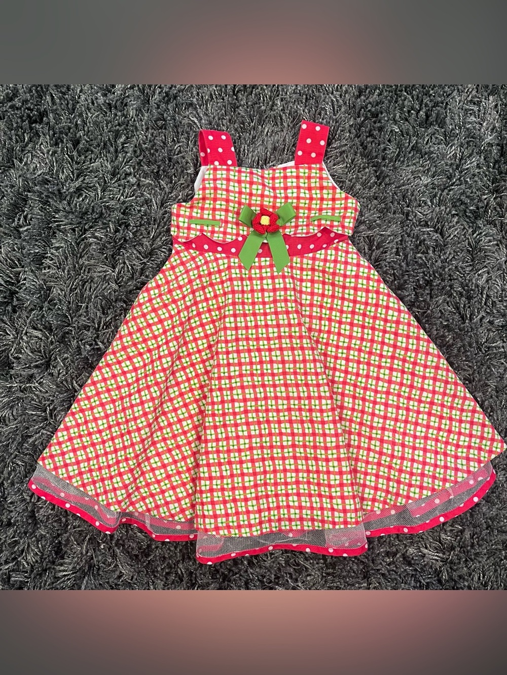 🌺RARE EDITION CHILDREN’S RED PLAID SLEEVELESS DRESS SIZE 2T🌺